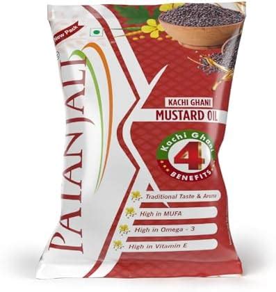 Patanjali Mustard Oil 1L Pouch, Kachi Ghani Cold Pressed Sarso Ka Tel ...