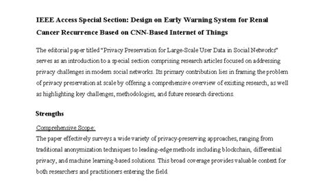 Access Special Section: IoT-Based Early Warning for Renal Cancer ...