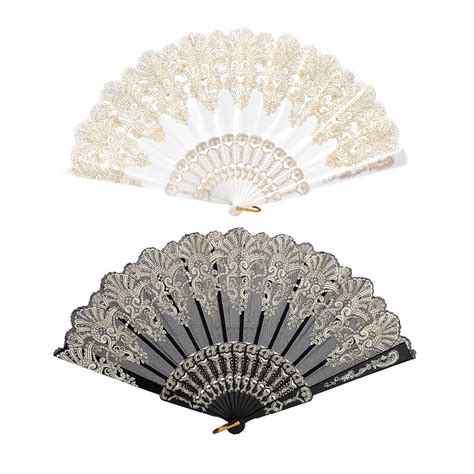 Buy 2 Pcs Hand Fans for Dance, Traditional Style Folding Hand Fan ...