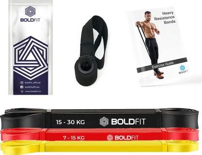 BOLDFIT Heavy Resistance Band Set For Exercise Stretching Resistance ...