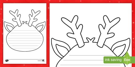 Reindeer Shape Poem Template (teacher made) - Twinkl