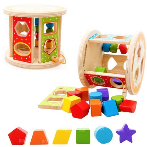 UJIE® Wooden Shape Sorting Puzzle Blocks Educational Toy to Learn ...