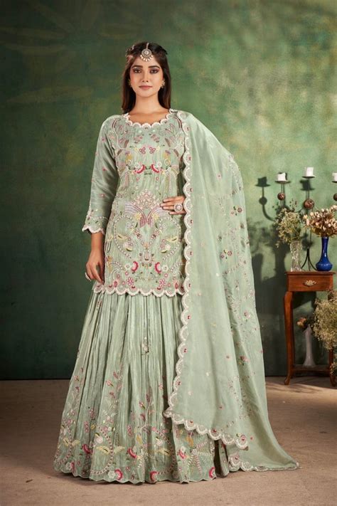 Pastel elegance shimmer tissue lehenga set {BEST DESIGNER WEAR IN ...