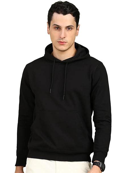 Buy Alan Jones Clothing Men’s Solid Hooded Sweatshirt | Drawstring Hood ...