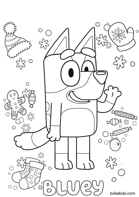 Bluey winter coloring page – Artofit