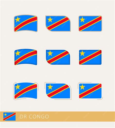 Premium Vector | Vector flags of dr congo collection of dr congo flags