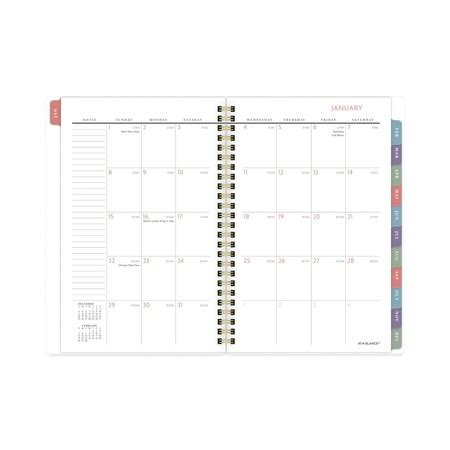 At-A-Glance Badge Floral Weekly/Monthly Planner, 8.5x5.5, Blue/Green ...