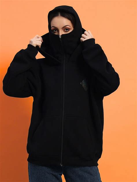 WOMENS MARKSMAN OVERSIZED FLEECE HOODIE BLACK | Buy Online at Wearduds ...