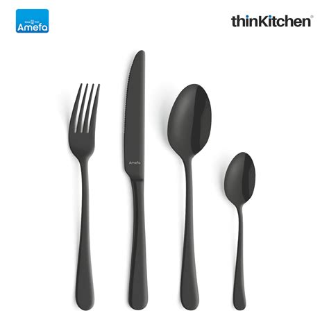 Amefa Austin Stainless Steel Cutlery Set, 24-Pieces, Black | thinKi...