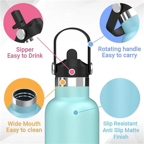 Riotuff Insulated Stainless Steel Leak Proof Water Bottle 24 Hours Hot ...