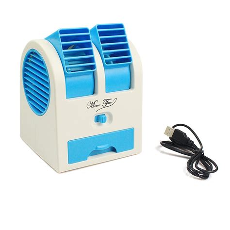Buy Defloc Blue Mini Fan And Portable Dual Bladeless Small Air ...