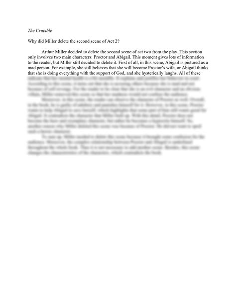 Act Two The Crucible