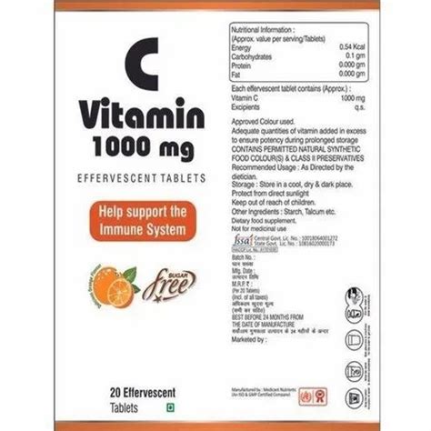 Dietary Supplements - Vitamin C Flavoured & Chewable Tablet ...