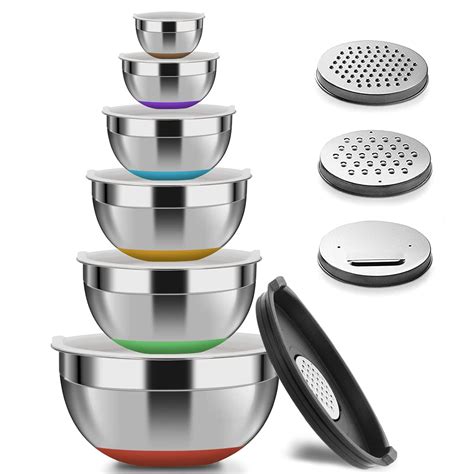 Buy Luvan M4 18/10 304 Polished Stainless Steel Non-Slip Mixing Bowls ...