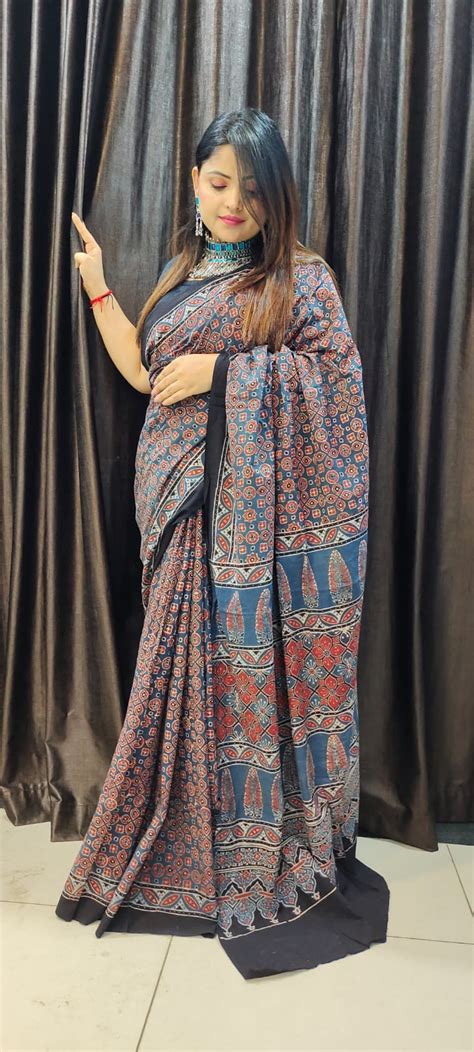 Ajrakh Sarees – RKG SHOPPING