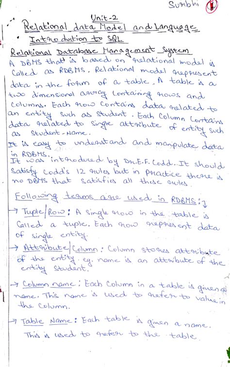 Dbms unit 2 - B tech - Studocu