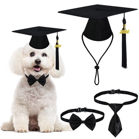 Buy GOYOSWA 3 PCS Dog Graduation Outfit, Dog Graduation Cap with Black ...