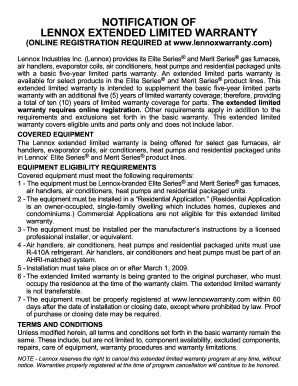 Lennox Warranty Claim Form: Complete with ease | airSlate SignNow