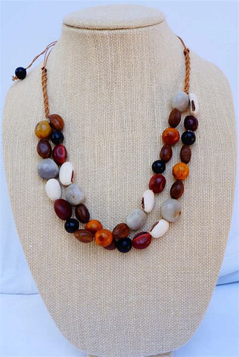 Buy Natural Seed Necklace, Chunky Necklace, Multi Strands Necklace ...