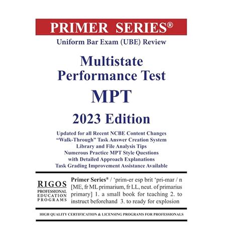 Buy Primer Series Uniform Bar Exam (UBE) Review Multistate Performance ...