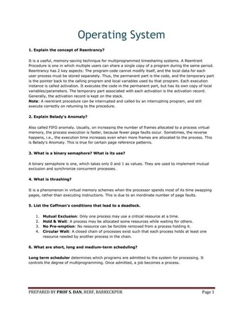 Operating System Interview Questions 的图像结果