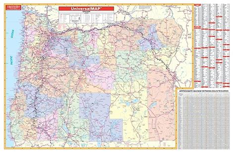 Amazon.in: Buy Oregon State Wall Map - 64x44 - Laminated on Roller Book ...