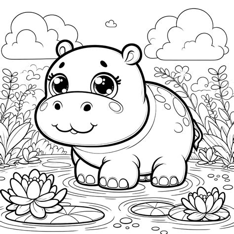 Hippopotamus Coloring Pages 35 - Coloring Pages Gem