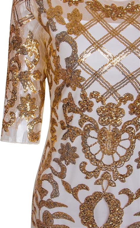 Buy VIJIV Vintage 1920s Long Wedding Prom Dresses 2/3 Sleeve Sequin ...