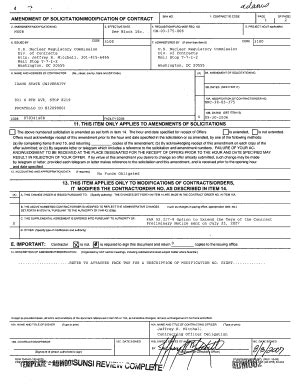 Fillable Online nrc Modification No. 008 to Contract No. NRC-38-03-375 ...