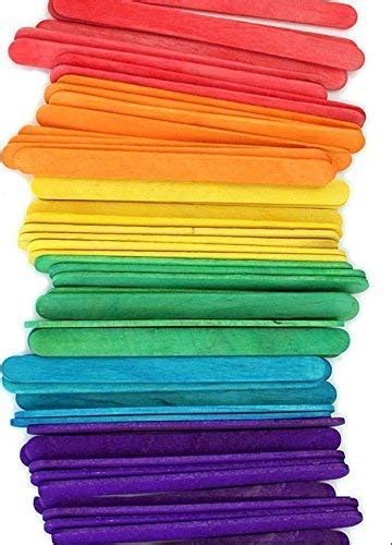 AFLAH Wooden Sticks (ice Cream Stick) Pack of 100 Pices for Making Art ...