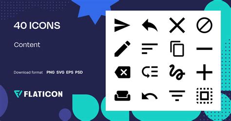 Content Icon Pack | Monochrome | 40 .SVG Icons