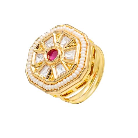 Traditional Indian Gold Plated Kundan,Polki,CZ,Pearls And Crystal Stud ...
