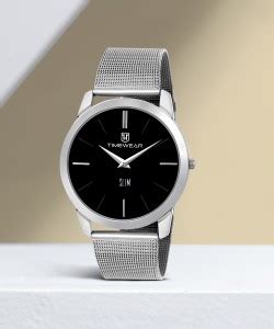 TIMEWEAR 185BDTG TIMEWEAR Analog Slim Two Hands Black Dial Stainless ...