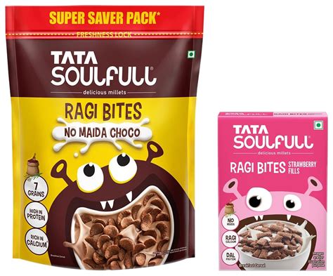 Tata Soulfull Ragi Bites No Maida Choco, Breakfast Cereals, Yummy ...