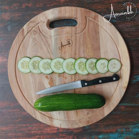 Aarambh Neem Round Chopping Board | Anti-Bacterial & Durable Kitchen ...