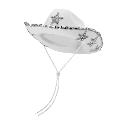 White Cowgirl Hat for Women Girls Western Cowboy Cowgirls Hats Sequin ...