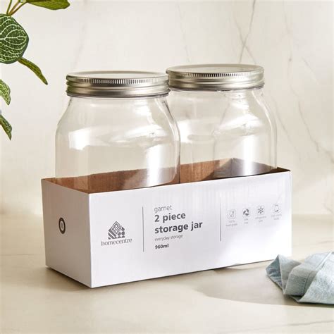 Buy Garnet Crystal Set of 2 PET Storage Jars - 960ml from Home Centre ...