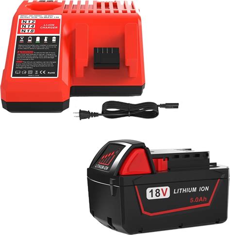 Amazon.com: 5.0Ah 18V Battery Replacement for Milwaukee M18 18V Battery ...