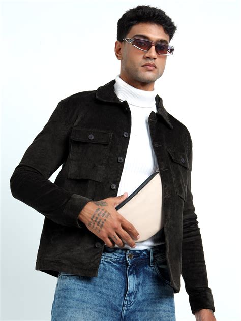 Shop Tailored Fit Men's Olive Corduroy Jacket Online