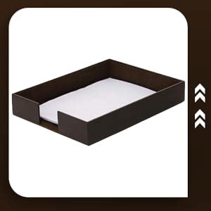 AZYEEA - Leather A4 office Paper Rectangular Tray | Stackable Letter ...