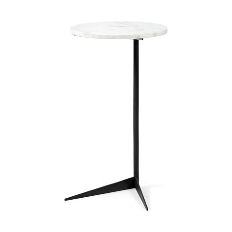 Mercana Ballantine 15-in W x 27-in H Black Stone Round Modern End Table ...