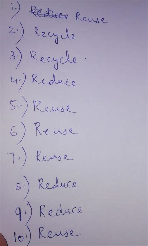Recycle Recover B. Identity the following ways wille Reuse Reduce ...