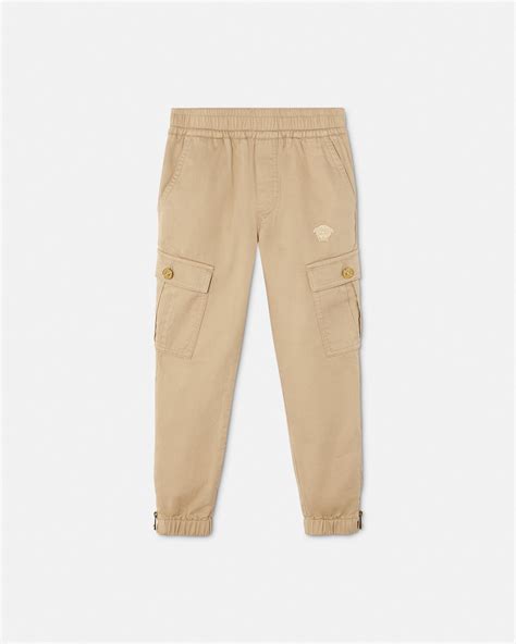 Versace Embroidered Medusa Kids Cargo Pants | VERSACE