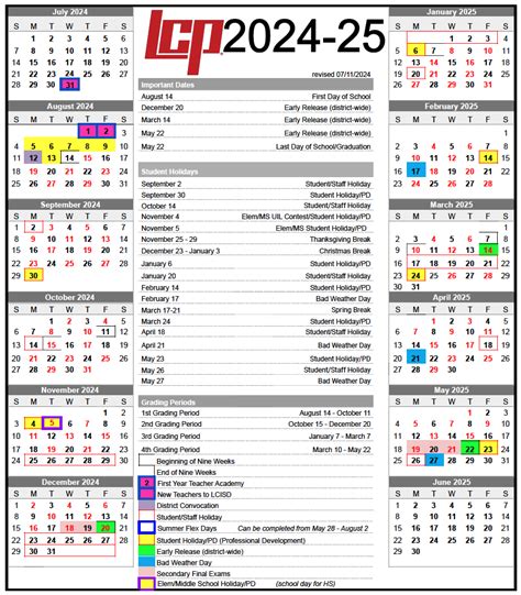 Annual School Calendars | Lubbock-Cooper ISD