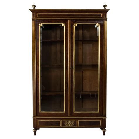 Late 19th Century French Louis XVI Period Mahogany Bookcase or Vitrine ...