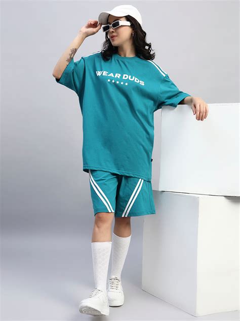 WOMEN'S STAR JUMPER SUMMER CO-ORD SET (TEAL)