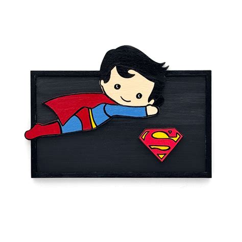 Superman Hand-Painted Wooden Kids Wall Frame – Plumeria