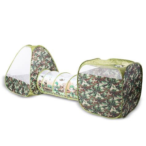 BUMTUM Baby Tunnel 3-in-1 Army Ball Pool Tunnel for Kids 1-5 Years ...