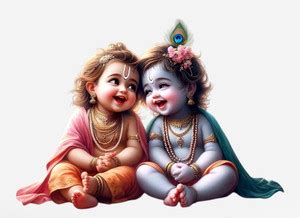 Approach Decor 60 cm lord krishna and balaram laughing Self Adhesive ...