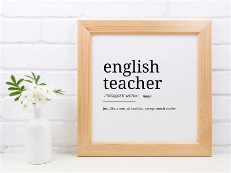 English Teacher Definition Printable Art, Teacher Quote Digital Art ...
